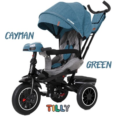 Велосипед трехколесный с родительской ручкой, с пультом и усиленной рамой TILLY CAYMAN T-381/7