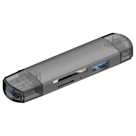 Кардридер Multifunction 6 в 1 Micro USB OTG/USB 2.0/Type-C to TF/SD/USB