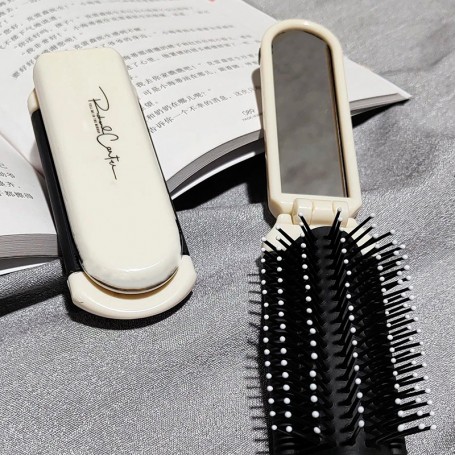 Расческа для волос складная массажная с зеркалом Mini Hair Brush