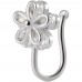 Бижутерия серьга каффа клипса пирсинг септум обманка в крыло носа из медицинской стали JBH102T Silver