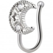 Jewelry earring cuff clip piercing septum trompe l'oeil in the wing of the nose made of medical steel JBH104T Silver Jewelry earring cuff clip piercing septum trompe l'oeil in the wing of the nose made of medical steel JBH104T Silver