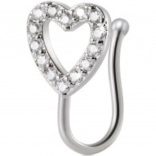 Jewelry earring cuff clip piercing septum trompe l'oeil in the wing of the nose made of medical steel JBH111T Silver Jewelry earring cuff clip piercing septum trompe l'oeil in the wing of the nose made of medical steel JBH111T Silver