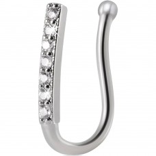 Jewelry earring cuff clip piercing septum trompe l'oeil in the wing of the nose made of medical steel JBH112T Silver Jewelry earring cuff clip piercing septum trompe l'oeil in the wing of the nose made of medical steel JBH112T Silver