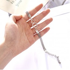 Stainless steel bracelet Double Heart KK3556 18 cm Stainless steel bracelet Double Heart KK3556 18 cm