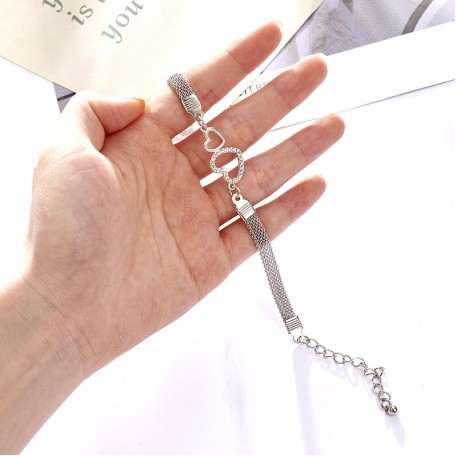 Браслет из нержавеющей стали Double Heart KK3556 18 см