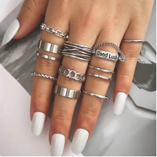 Stainless steel ring set Bohemian Style 40