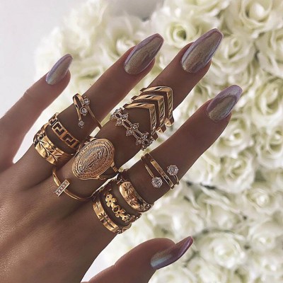 Набор колец из нержавеющей стали Bohemian Vintage 19