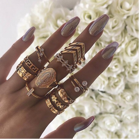 Набор колец из нержавеющей стали Bohemian Vintage 19