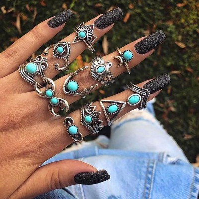 Набор колец из нержавеющей стали Bohemian Vintage 27