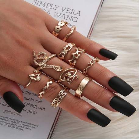 Набор колец из нержавеющей стали Bohemian Vintage 39