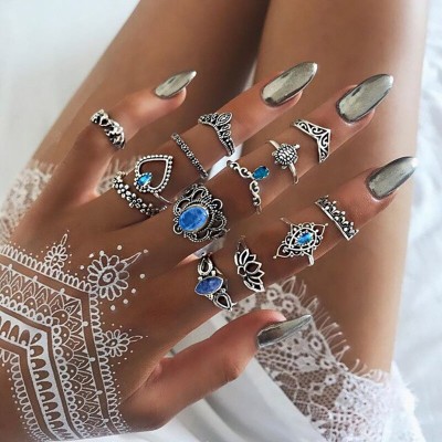 Набор колец из нержавеющей стали Bohemian Vintage 4