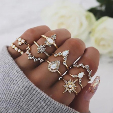 Набор колец из нержавеющей стали Bohemian Vintage 6