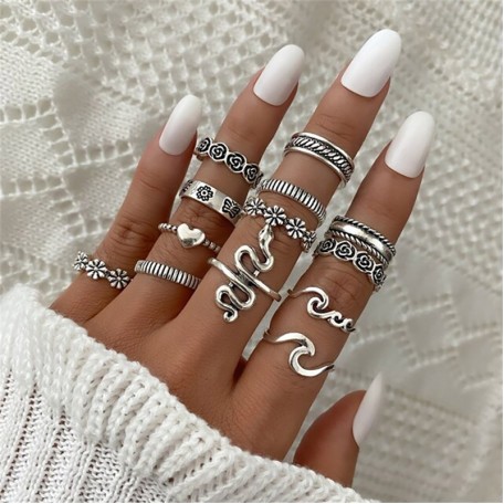 Набор колец из нержавеющей стали Boho S18