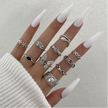 Набор колец из нержавеющей стали Boho S8