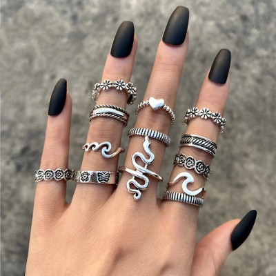Набор колец из нержавеющей стали Punk Gothic 54439