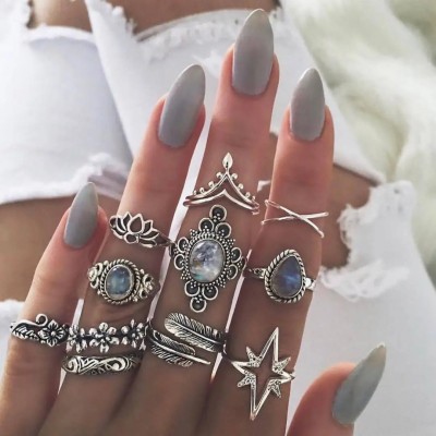 Набор колец из нержавеющей стали Rhinestone R611