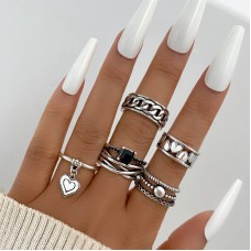 Stainless steel ring set TRENDY LH5603801 Stainless steel ring set TRENDY LH5603801