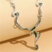 Колье одинарное из медицинской стали Green Snake
