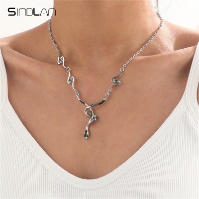 Колье одинарное из медицинской стали Green Snake