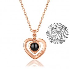 Pendant with a projection in 100 languages "I love you" Rose Gold-12 Pendant with a projection in 100 languages "I love you" Rose Gold-12