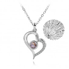 Pendant with a projection in 100 languages "I love you" Silver-02 Pendant with a projection in 100 languages "I love you" Silver-02
