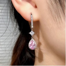 Бижутерия серьги из медицинской стали Cubic E2171 Silver