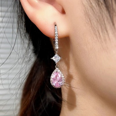 Бижутерия серьги из медицинской стали Cubic E2171 Silver
