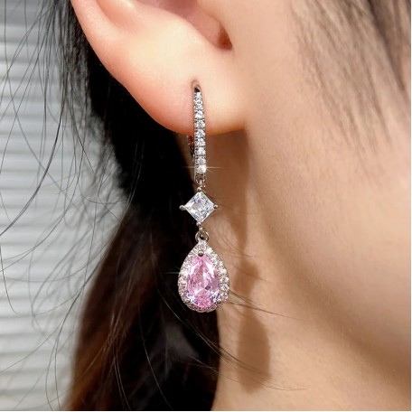 Бижутерия серьги из медицинской стали Cubic E2171 Silver