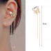 Бижутерия серьги-клипсы-каффы из медицинской стали Butterfly 3506 Gold