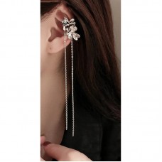 Бижутерия серьги-клипсы-каффы из медицинской стали Butterfly 4345 Silver