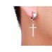 Бижутерия серьги-клипсы-каффы из медицинской стали Cross EH041-01 Silver