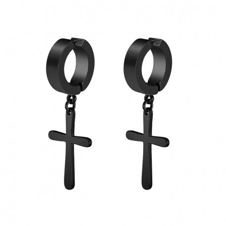 Бижутерия серьги-клипсы-каффы из медицинской стали Cross EH041-02 Black