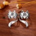 Бижутерия серьги-клипсы-каффы из медицинской стали Fox 2371 Silver