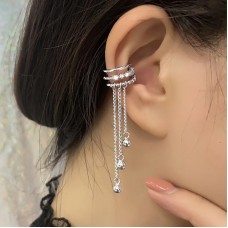 Бижутерия серьги-клипсы-каффы из медицинской стали K-pop 041-1 Silver Бижутерия серьги-клипсы-каффы из медицинской стали K-pop 041-1 Silver