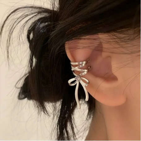 Бижутерия серьги-клипсы-каффы из медицинской стали Pink Daily Silver
