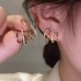 Бижутерия серьги-клипсы-каффы из медицинской стали Rhinestone Z0300 Silver