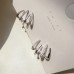 Бижутерия серьги-клипсы-каффы из медицинской стали Rhinestone Z0300 Silver