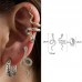 Бижутерия серьги-клипсы-каффы из медицинской стали Snake 3684 Silver