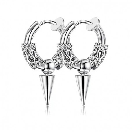 Бижутерия серьги-клипсы-каффы из медицинской стали Tip EH049-03 Silver