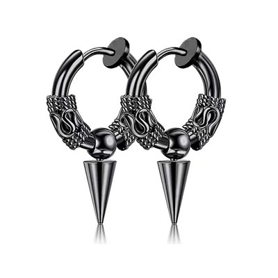 Бижутерия серьги-клипсы-каффы из медицинской стали Tip EH049-04 Black