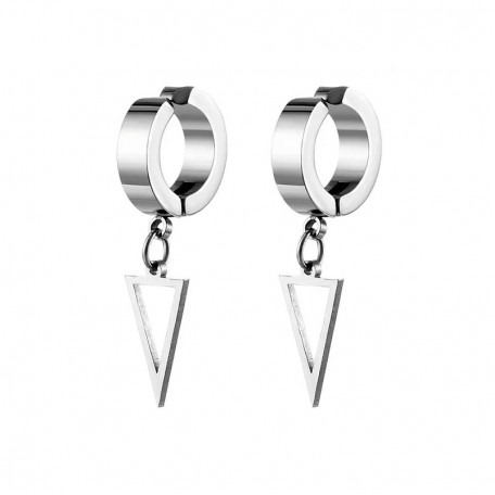 Бижутерия серьги-клипсы-каффы из медицинской стали Triangle EH071-01 Silver