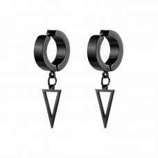 Jewelry clip-on earrings made of medical steel Triangle EH071-02 Black Jewelry clip-on earrings made of medical steel Triangle EH071-02 Black