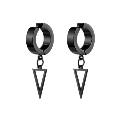Бижутерия серьги-клипсы-каффы из медицинской стали Triangle EH071-02 Black