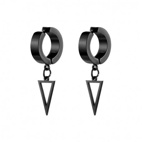 Бижутерия серьги-клипсы-каффы из медицинской стали Triangle EH071-02 Black