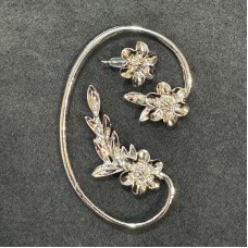 Set jewelry earrings-clip-cuffs-butterfly made of medical steel Flower