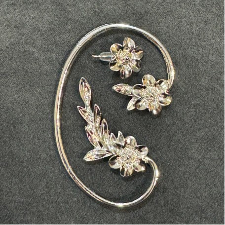 Набор бижутерия серьги-клипсы-каффы-бабочки из медицинской стали Flower