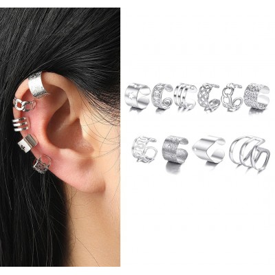 Набор бижутерия серьги-клипсы-каффы из медицинской стали JWER Style 11