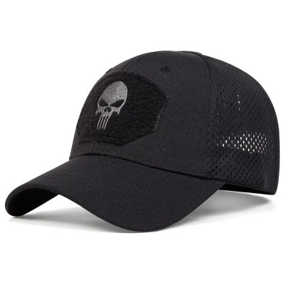 Кепка бейсболка c липучками Scull Black