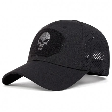 Кепка бейсболка c липучками Scull Black