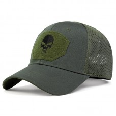 Кепка бейсболка c липучками Scull Olive
